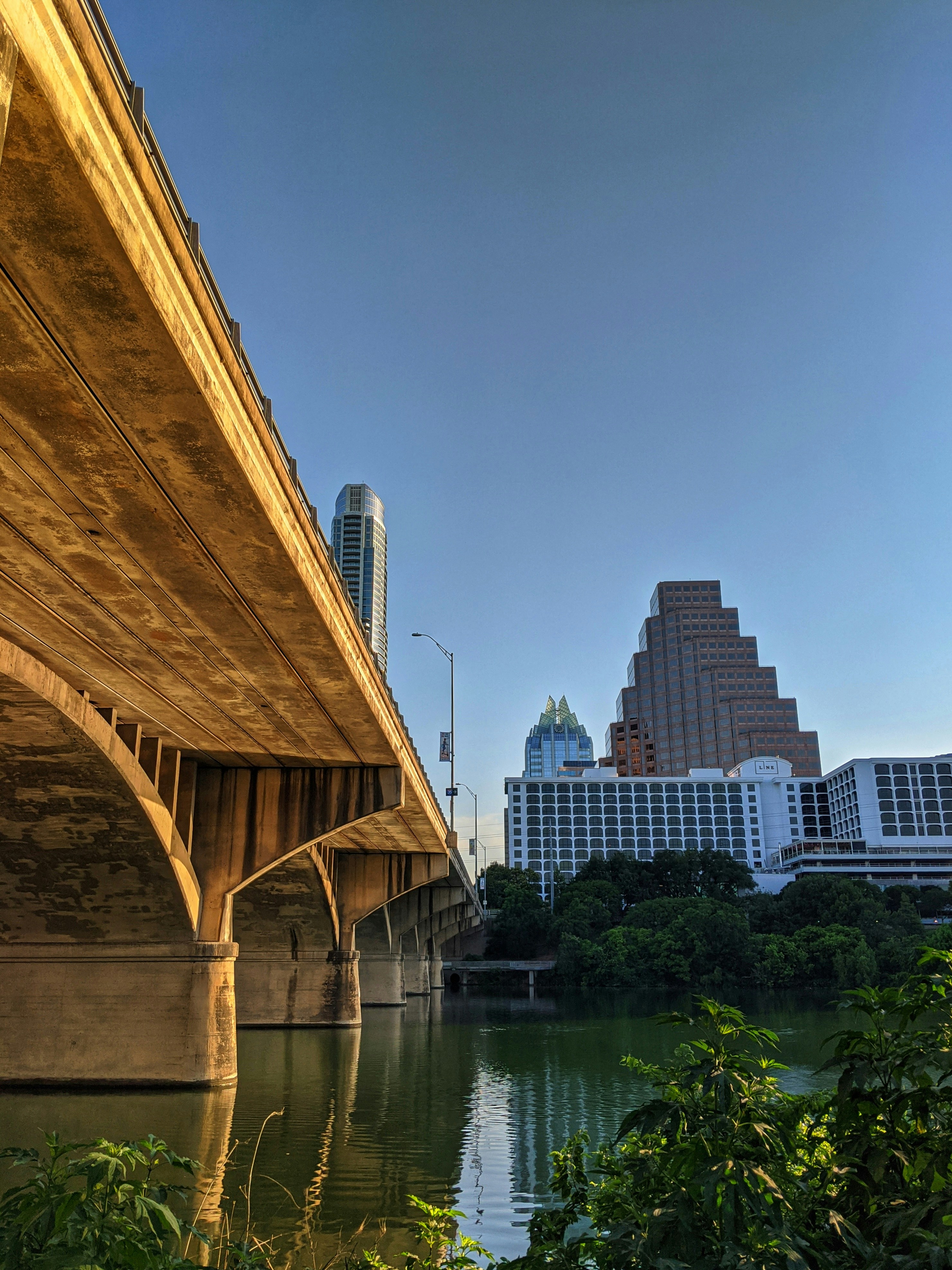 Congress Avenue Bridge and Austin skyline over Lady Bird Lake