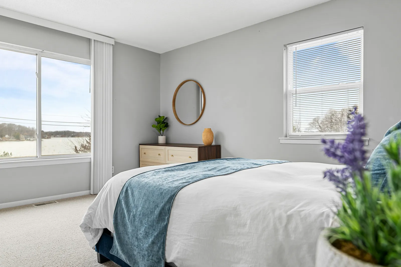 cozy airbnb bedroom styled