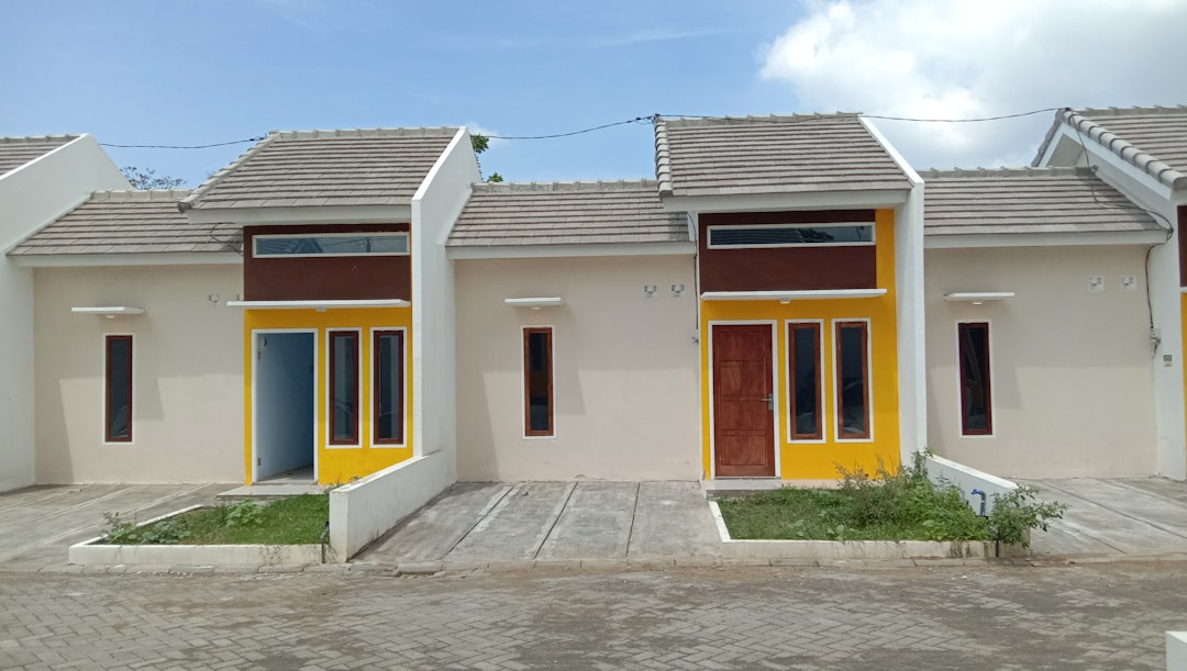 Row of colorful residential investment properties