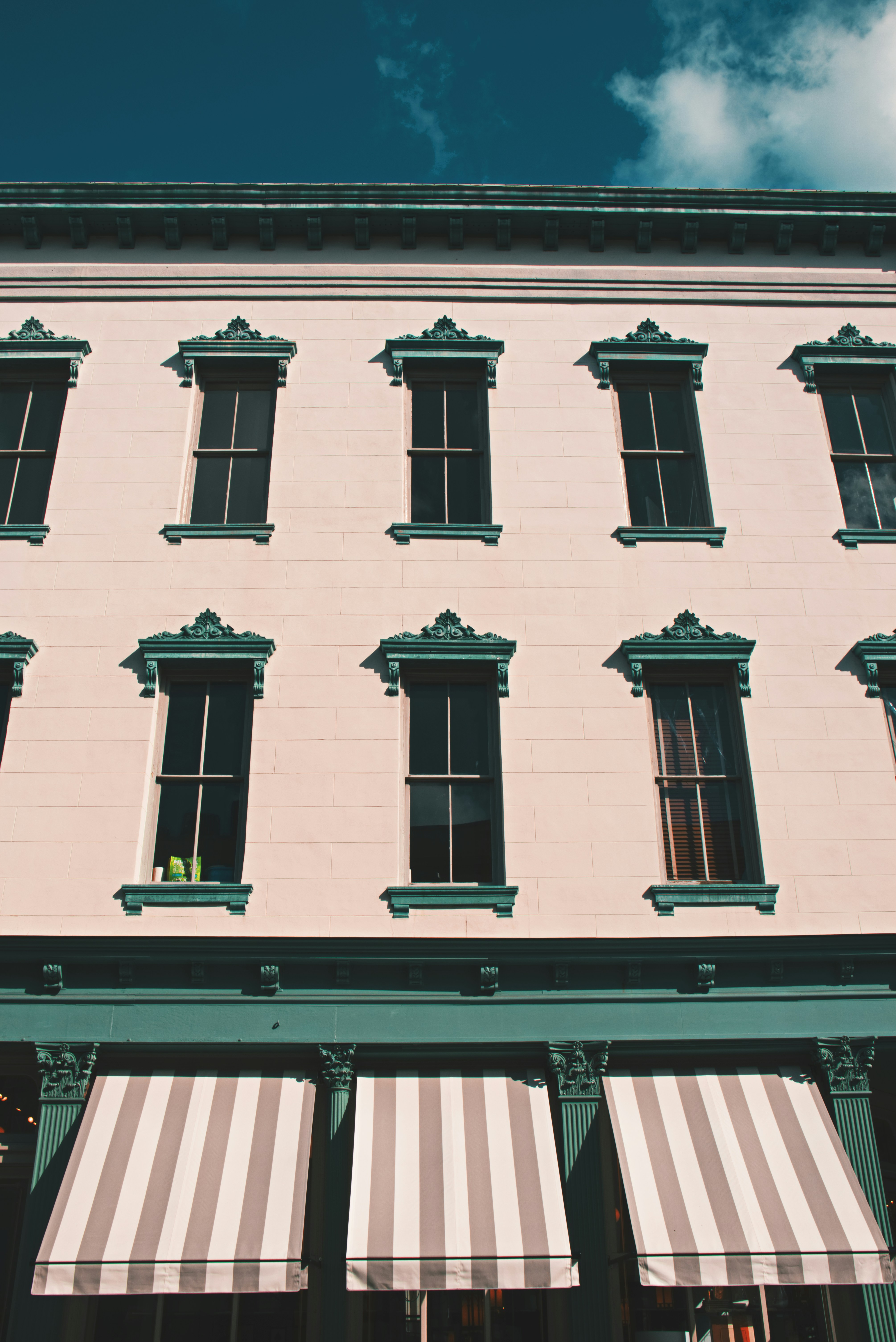 Historic Savannah district with oak trees