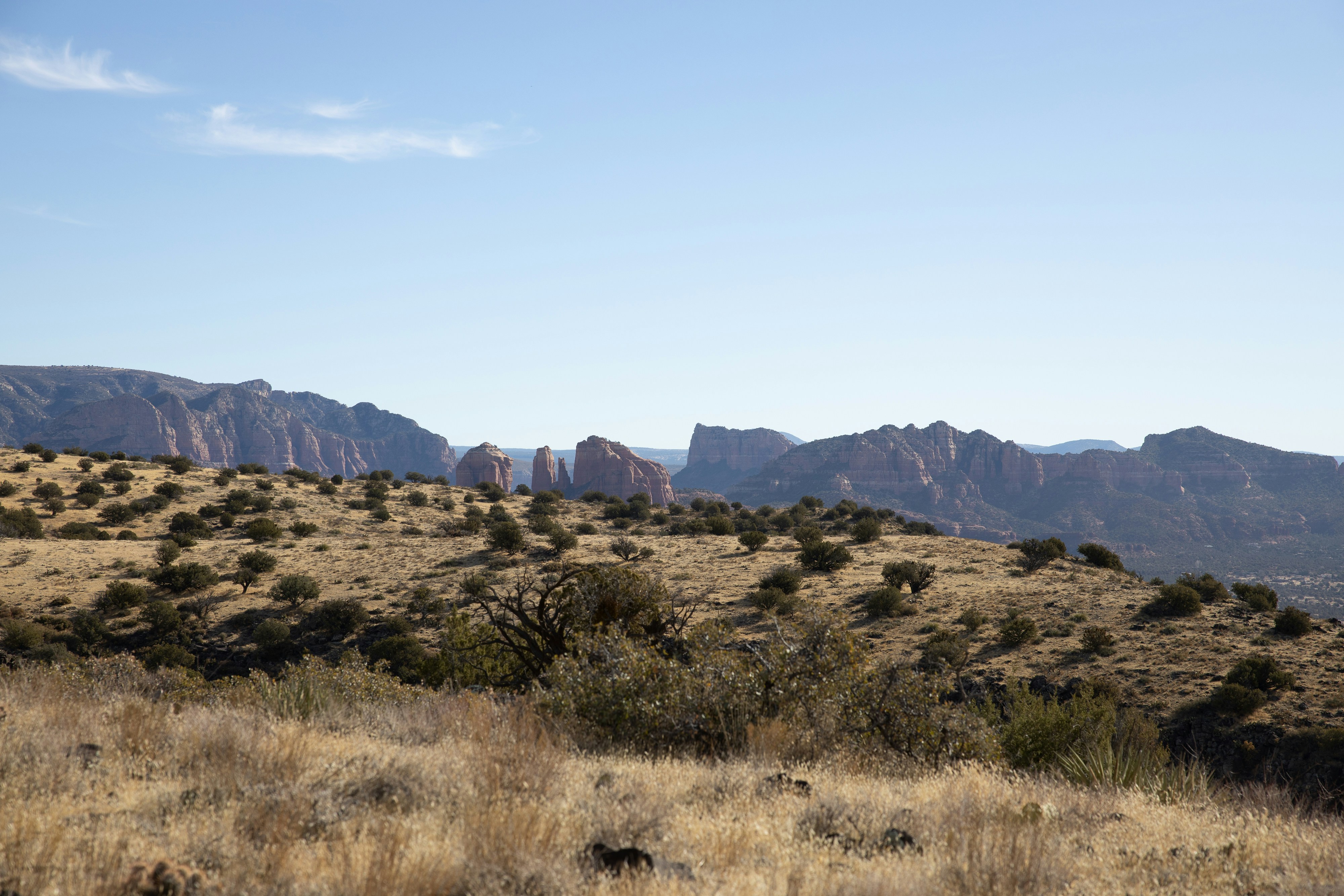 Sedona red rock formations with desert landscape