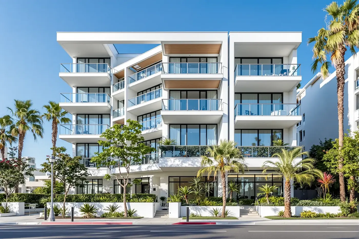 Illustrative rendering of characteristic residential architecture in Santa Monica, CA.
