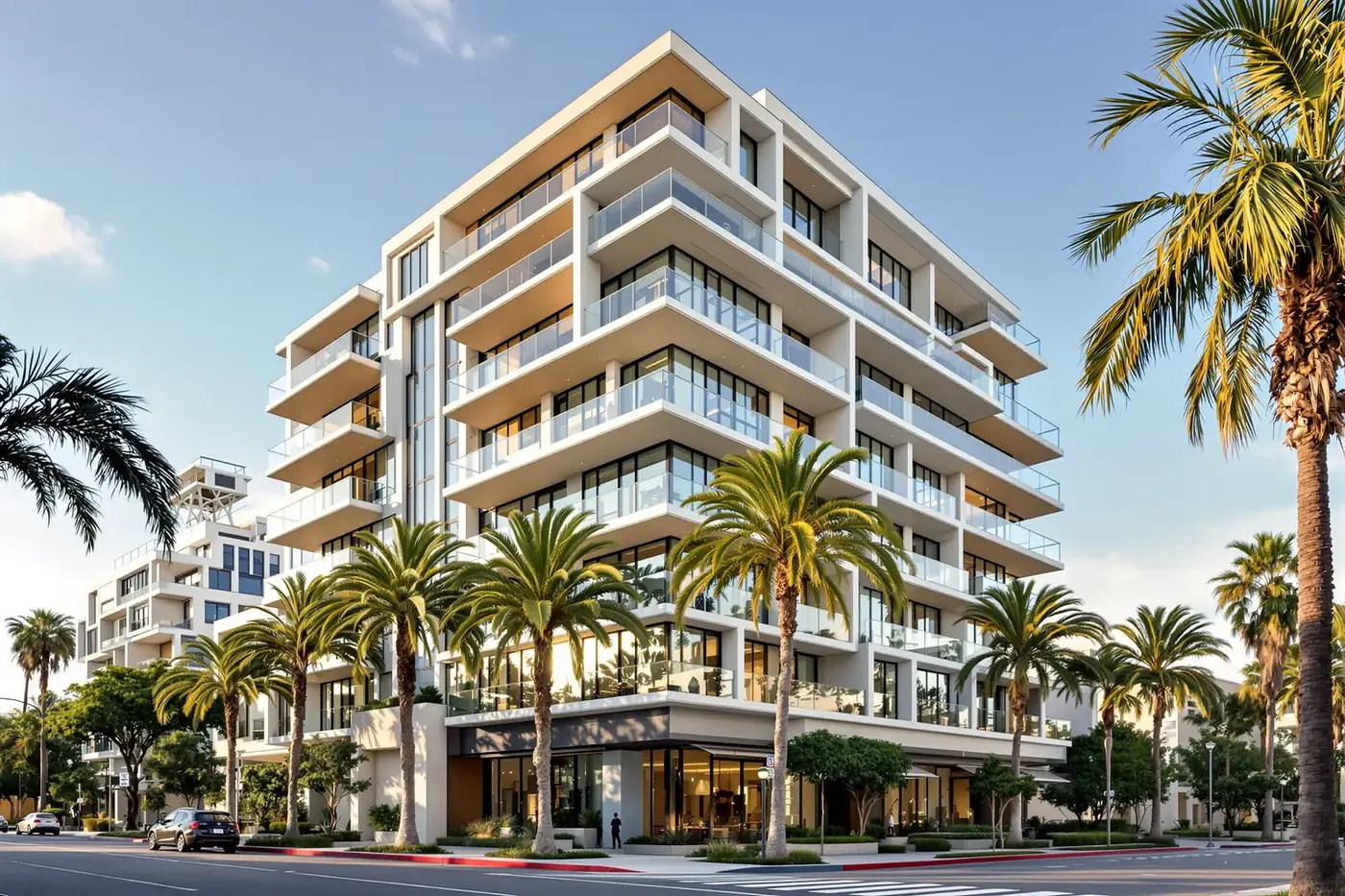 Illustrative rendering of characteristic residential architecture in West Hollywood, CA.