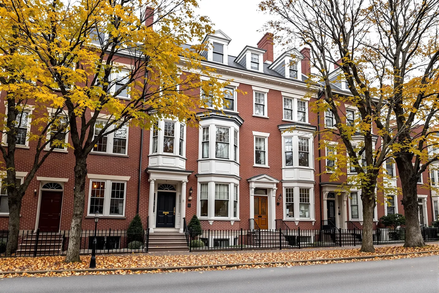 Illustrative rendering of characteristic residential architecture in Cambridge, MA.